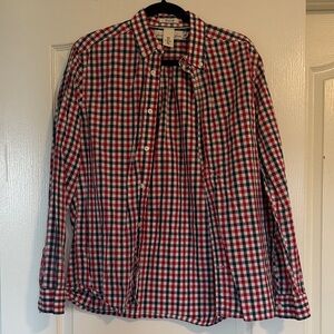 Red and Blue Plaid Button Down Shirt